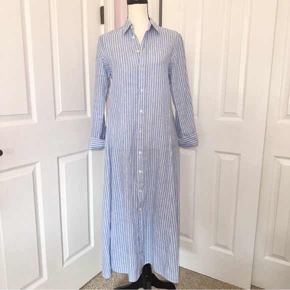 Polo by Ralph Lauren Blue Striped Long Sleeve Dress - Picture 3 of 16